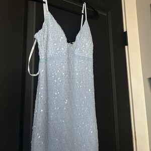 Windsor light blue beaded prom dress